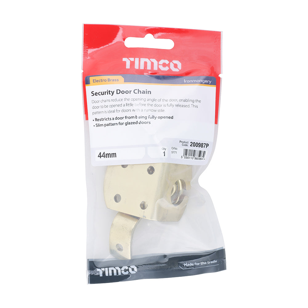 TIMCO Security Door Chain Electro Brass - 44mm - Image