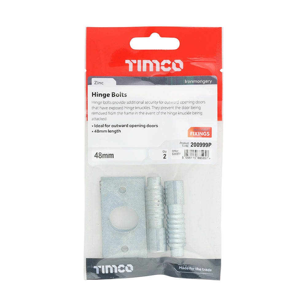 TIMCO Hinge Bolt Zinc - 48mm - Image