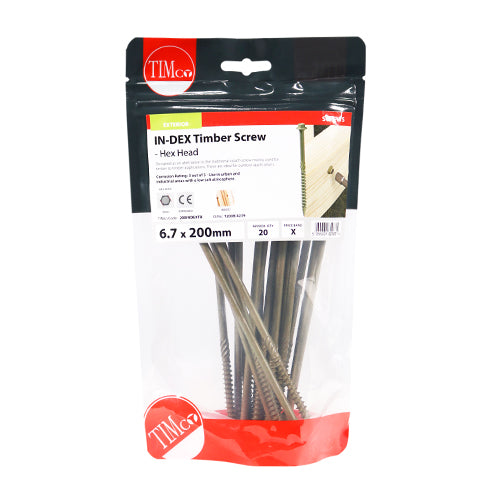 TIMCO Timber Screws Hex Flange Head Exterior Green - 6.7 x 200 - Image