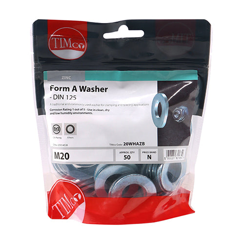TIMCO Form A Washers DIN125-A Silver - M20 - Image