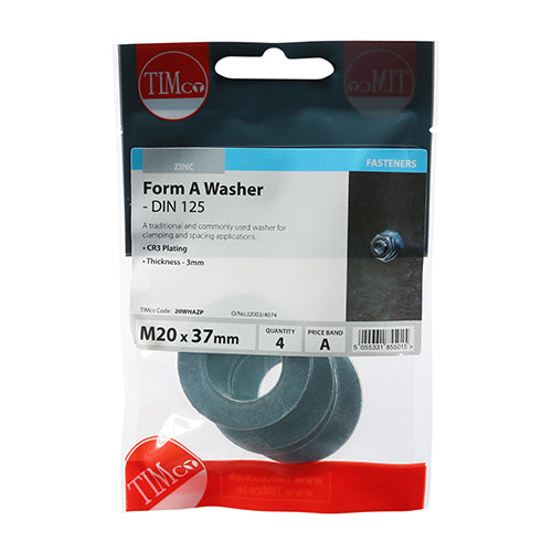 TIMCO Form A Washers DIN125-A Silver - M20 - Image
