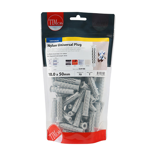 TIMCO Nylon Universal Plugs - 10.0 x 50 - Image