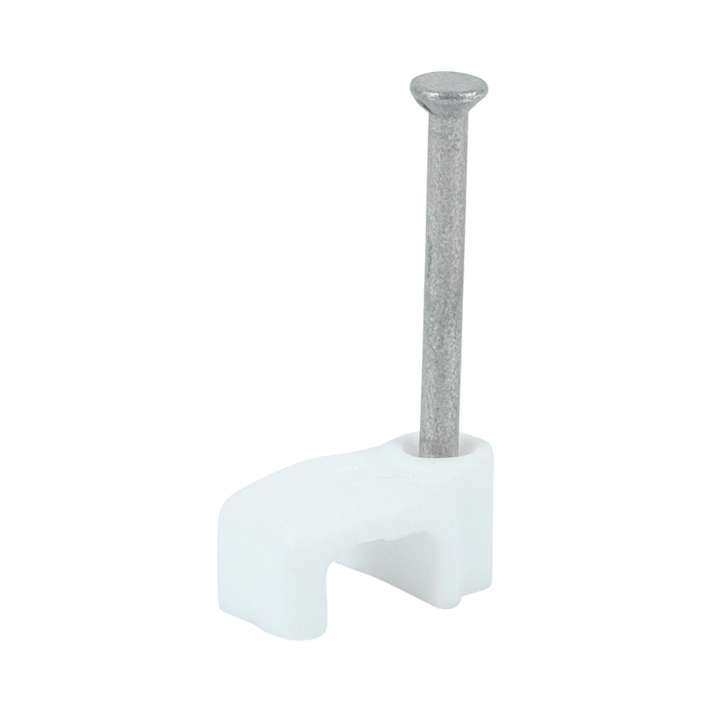 TIMCO Flat Cable Clips White - To fit 1.0mm - Image