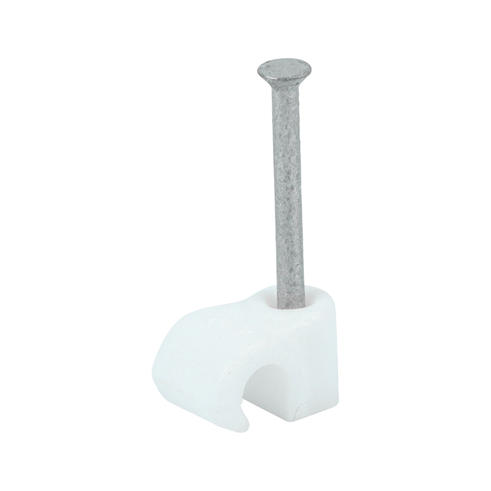 TIMCO Round Cable Clips White - To fit 3.5mm - Image