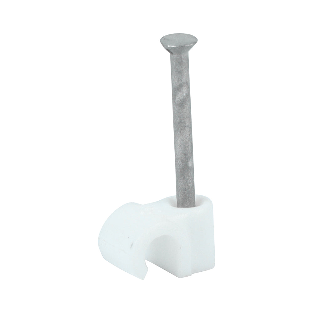 TIMCO Round Cable Clips White - To fit 5.0mm - Image