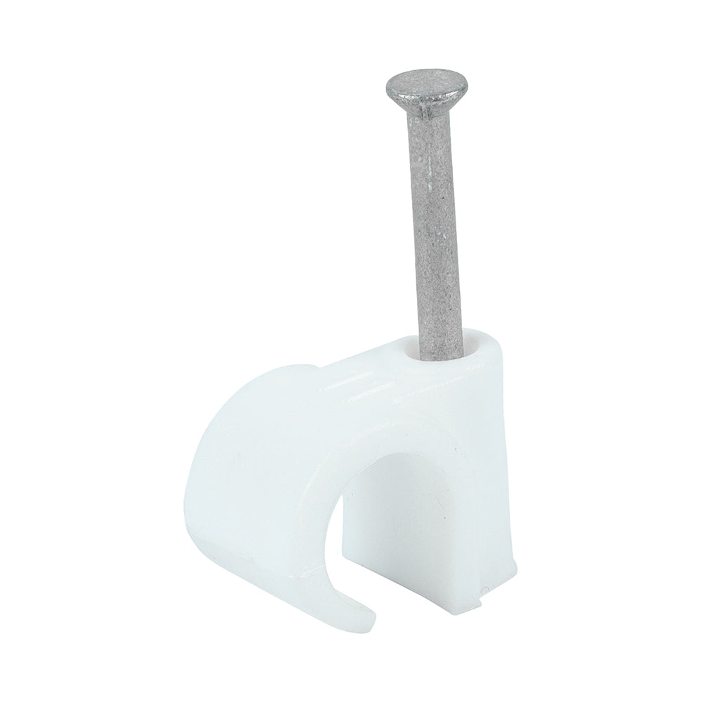 TIMCO Round Cable Clips White - To fit 11.0mm - Image