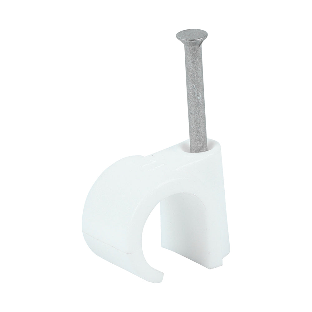 TIMCO Round Cable Clips White - To fit 14.0mm - Image
