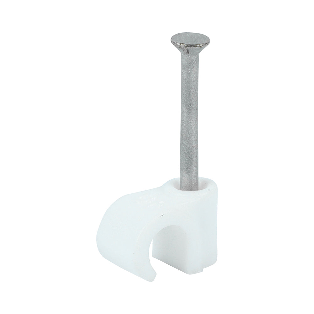 TIMCO Round Cable Clips White - To fit 6.0mm - Image