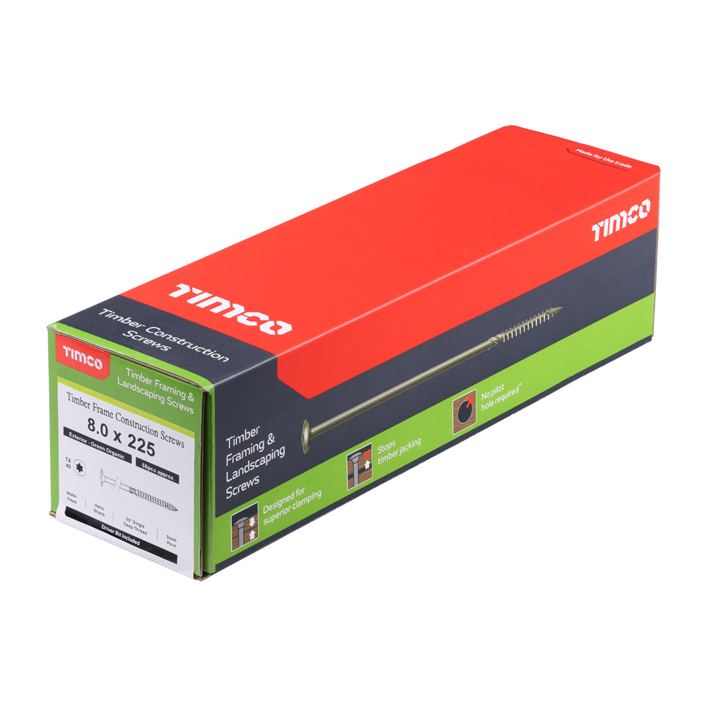 TIMCO Wafer Head Exterior Green Timber Screws - 8.0 x 225 - Image