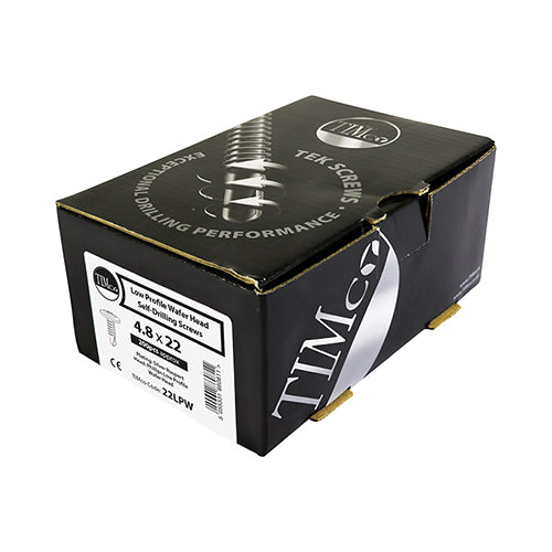 TIMCO Self-Drilling Metal Framing Low Profile Wafer Head Exterior Silver Screws - 4.8 x 22 - Image