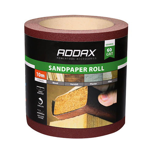 TIMCO Sandpaper Roll 60 Grit Red - 115mm x 10m - Image