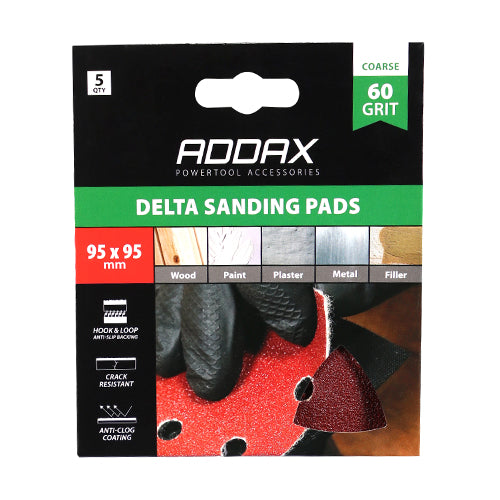 TIMCO Delta Sanding Pads 60 Grit Red - 95 x 95mm - Image