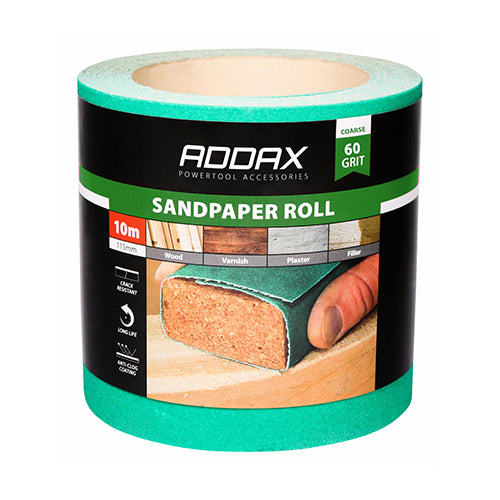 TIMCO Sandpaper Roll 60 Grit Green - 115mm x 10m - Image