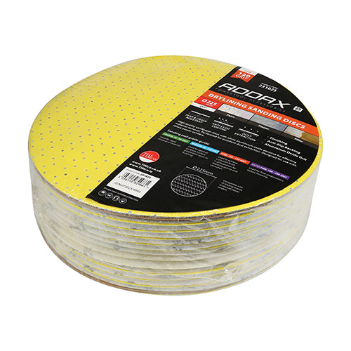 TIMCO Drylining Sanding Discs 120 Grit Yellow - 225mm - Image