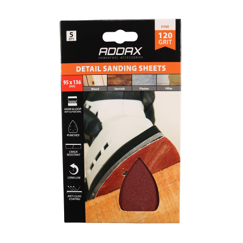 TIMCO Detail Sanding Pads 120 Grit Red - 95 x 136mm - Image