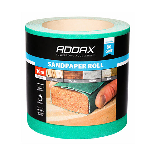 TIMCO Sandpaper Roll 80 Grit Green - 115mm x 10m - Image