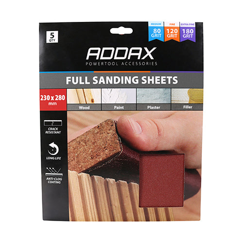 TIMCO Sanding Sheets Mixed Red - 230 x 280mm (80/120/180) - Image