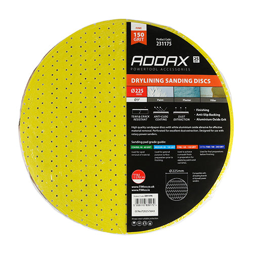 TIMCO Drylining Sanding Discs 150 Grit Yellow - 225mm - Image
