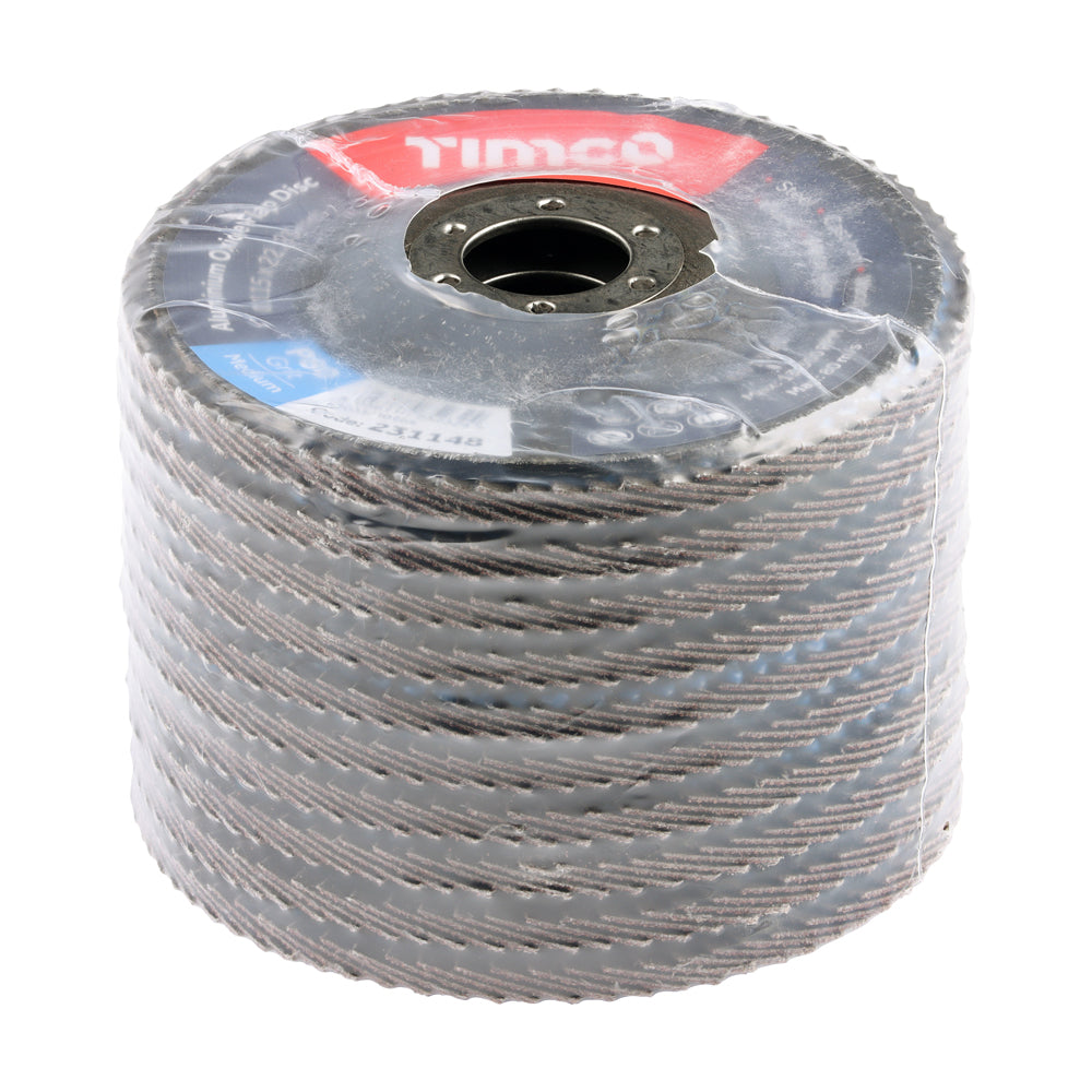 TIMCO Set of Flap Discs Aluminium Oxide Type 29 Conical -80 Grit - 115 x 22.23 - Image