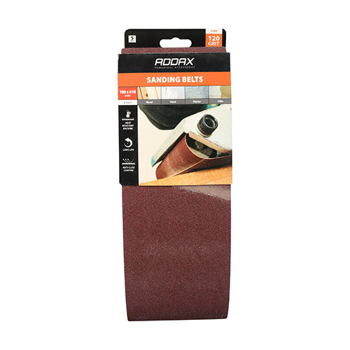 TIMCO Sanding Belts 120 Grit Red - 100 x 610mm - Image