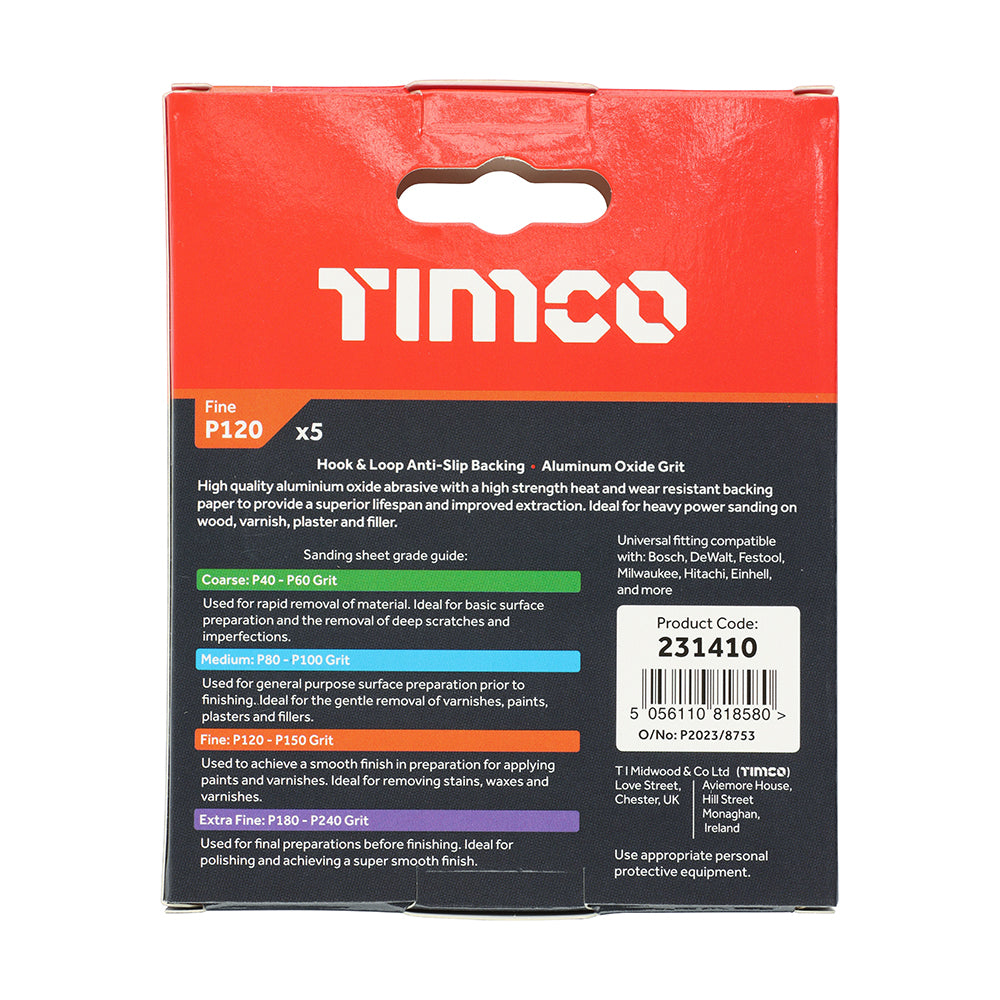 TIMCO Delta Sanding Pads 120 Grit Red - 95 x 95mm - Image