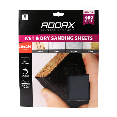 TIMCO Wet & Dry Sanding Sheets 600 Grit Black - 230 x 280mm - Image