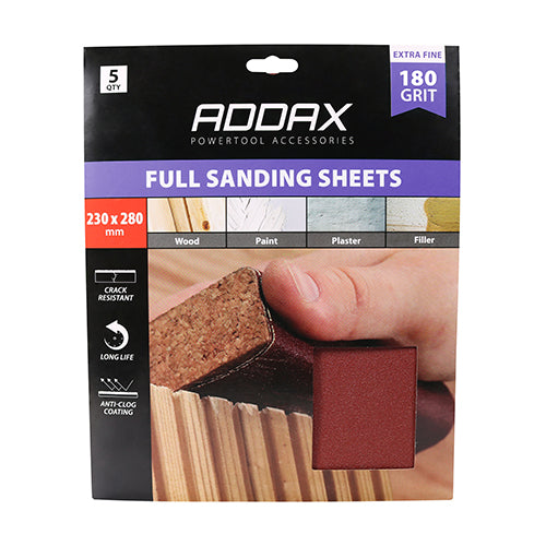 TIMCO Sanding Sheets 180 Grit Red - 230 x 280mm - Image