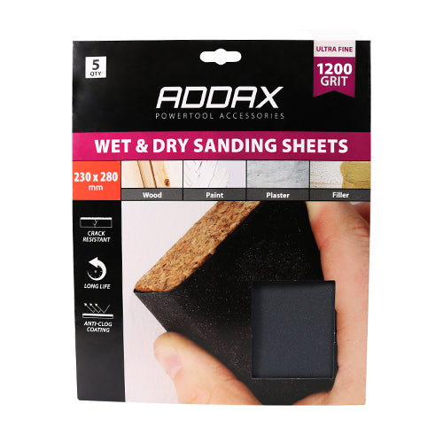 TIMCO Wet & Dry Sanding Sheets 1200 Grit Black - 230 x 280mm - Image