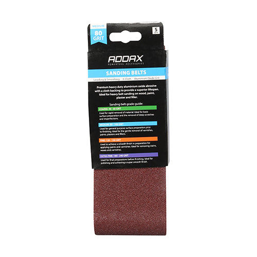 TIMCO Sanding Belts 80 Grit Red - 75 x 533mm - Image