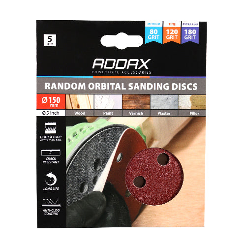 TIMCO Random Orbital Sanding Discs Mixed Red - 150mm (80/120/180) - Image
