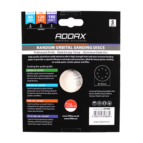 TIMCO Random Orbital Sanding Discs Mixed Red - 150mm (80/120/180) - Image
