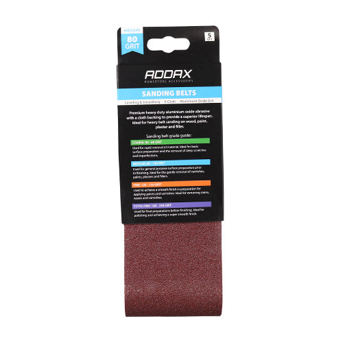 TIMCO Sanding Belts 80 Grit Red - 75 x 457mm - Image