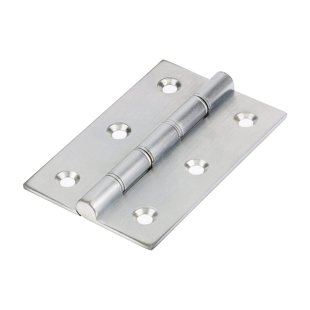 TIMCO Double Steel Washered Butt Hinge - Solid Brass - Satin Chrome - 76 x 50 - Image