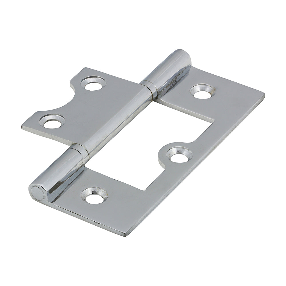 TIMCO Plain Bearing Flush Hinge - Solid Brass - Polished Chrome - 75 x 50