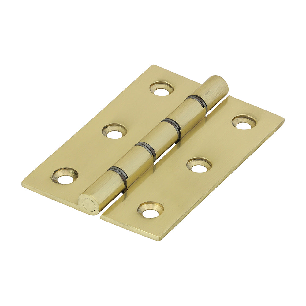 TIMCO Double Steel Washered Butt Hinge - Solid Brass - Polished Brass - 76 x 50 - Image
