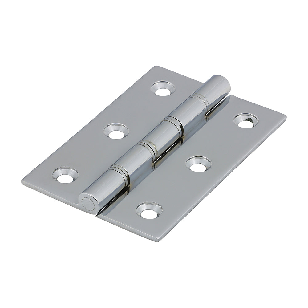 TIMCO Double Steel Washered Butt Hinge - Solid Brass - Polished Chrome - 76 x 50 - Image