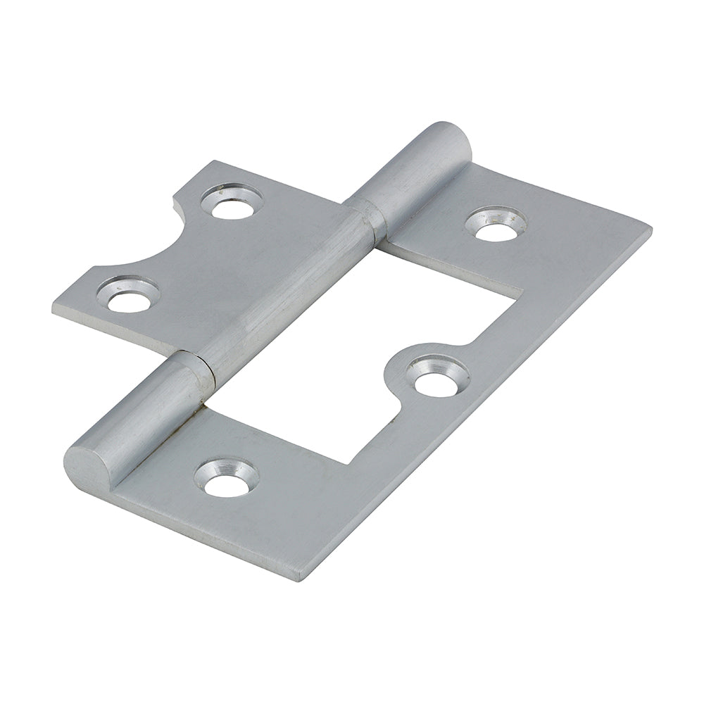 TIMCO Plain Bearing Flush Hinge - Solid Brass - Satin Chrome - 75 x 50