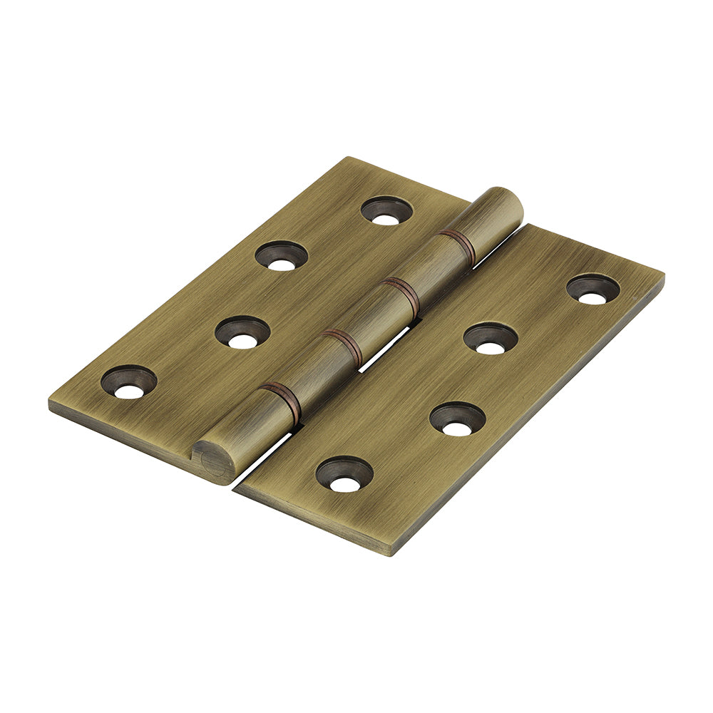 TIMCO Double Phosphor Bronze Washered Butt Hinge - Solid Brass - Antique Brass - 102 x 75