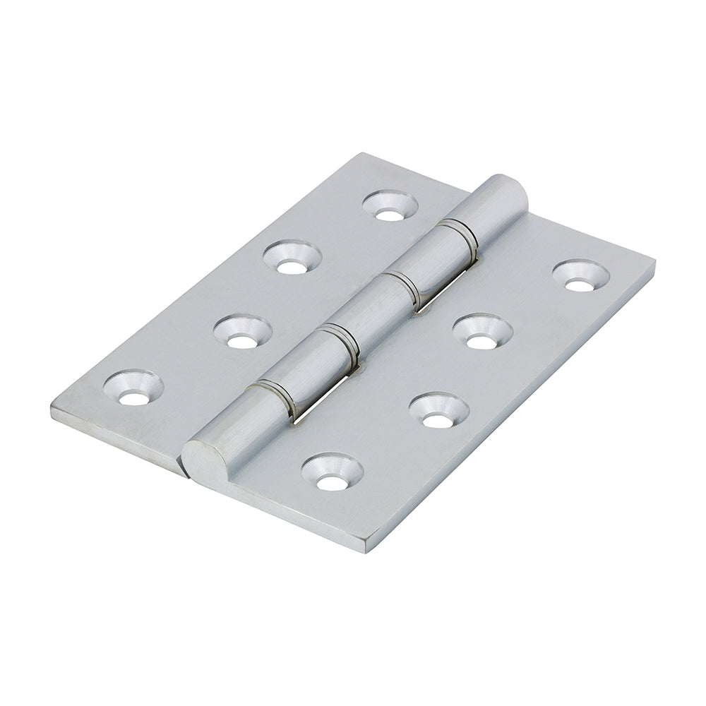 TIMCO Double Stainless Steel Washered Butt Hinge - Solid Brass - Satin Chrome - 102 x 67 - Image