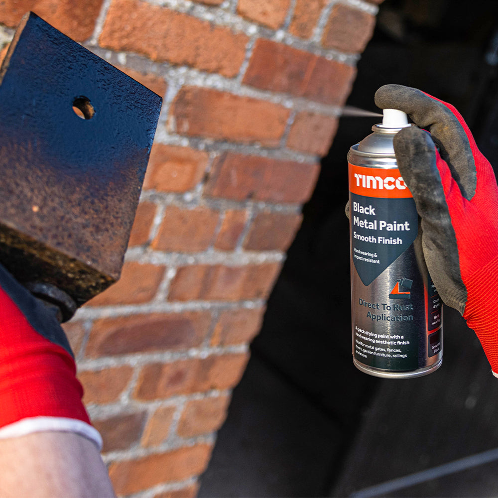 TIMCO Black Metal Paint - Smooth Finish - 380ml - Image
