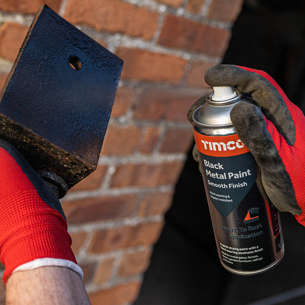 TIMCO Black Metal Paint - Smooth Finish - 380ml - Image