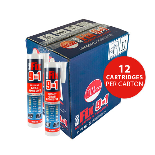 TIMCO 9 in 1 Instant Grab Adhesive White - 290ml - Image