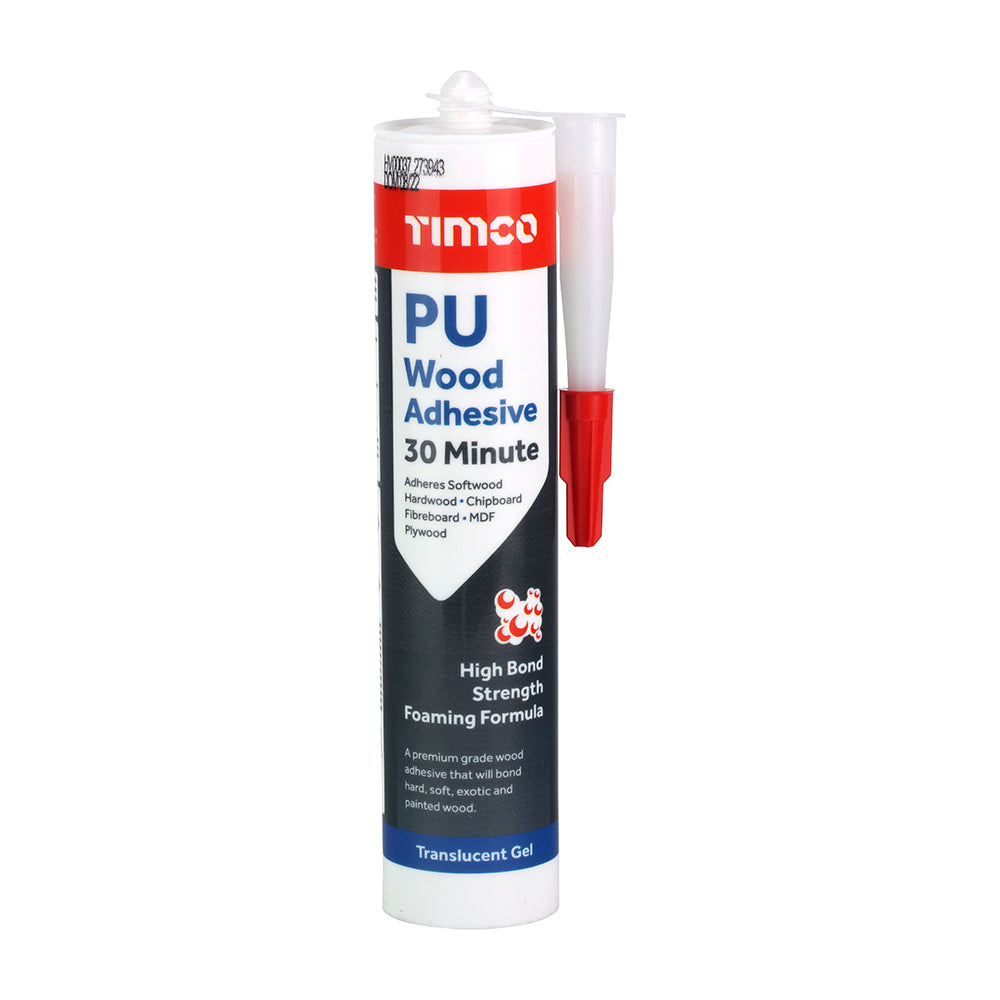 TIMCO 6 in 1 PU Wood Adhesive 30 Minutes Translucent Gel - 310ml - Image