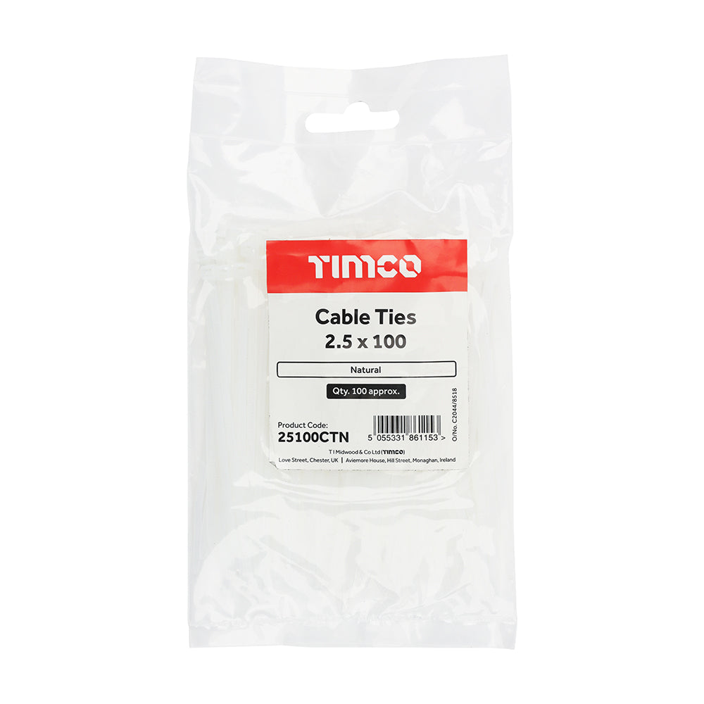 TIMCO Cable Ties Natural - 2.5 x 100 - Image