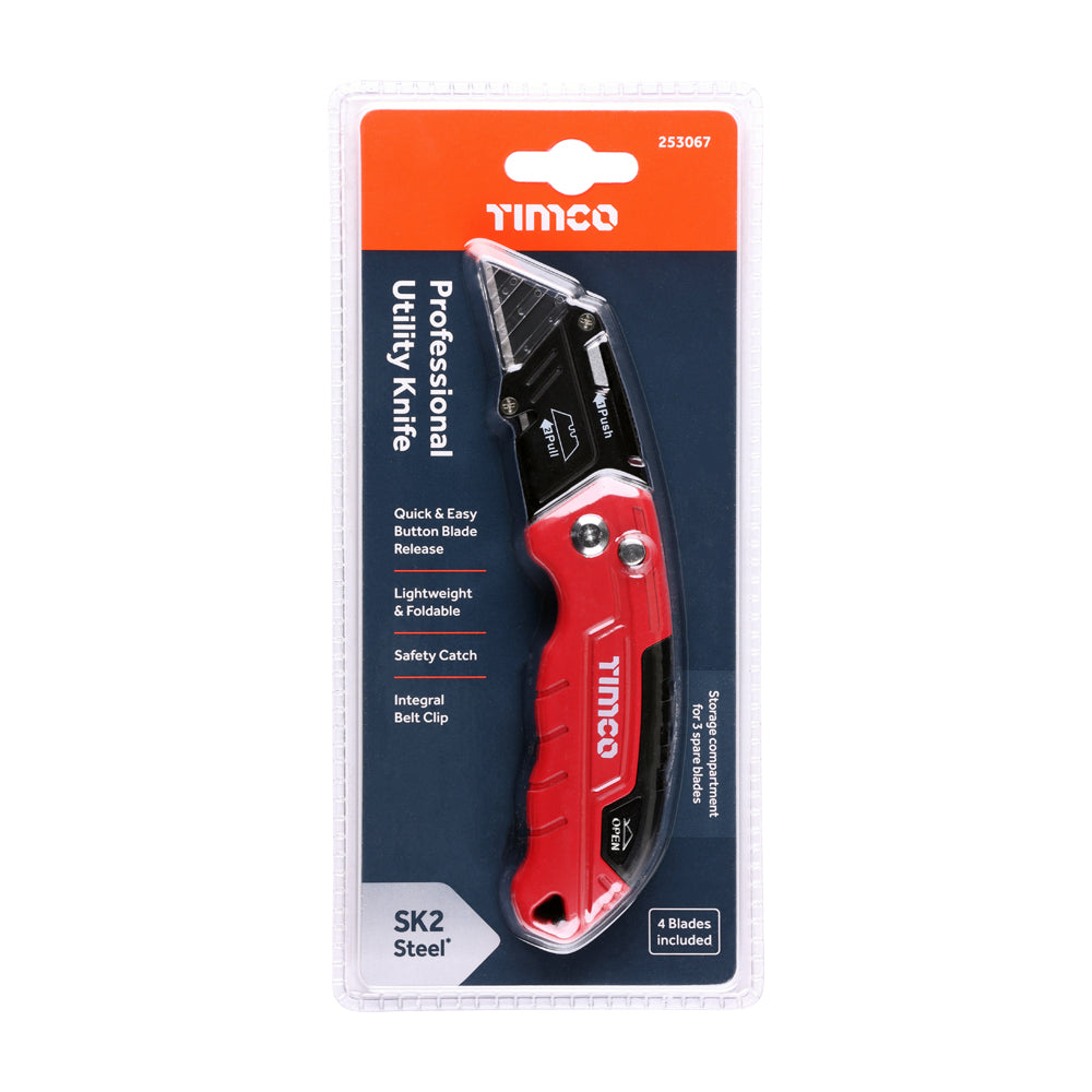 TIMCO Folding Utility Knife - 60 x 19 x 0.6mm - Image