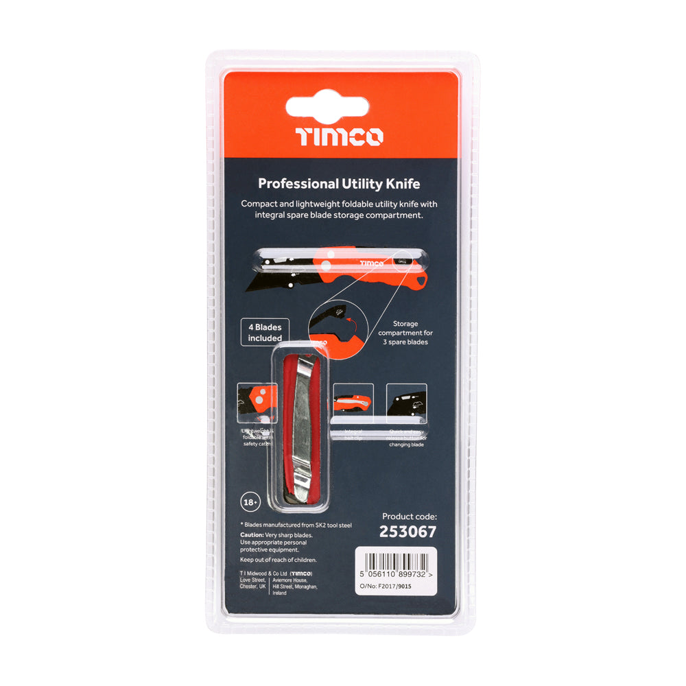 TIMCO Folding Utility Knife - 60 x 19 x 0.6mm - Image
