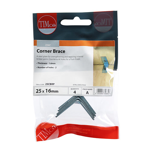 TIMCO Corner Braces Silver - 25 x 25 x 16 - Image