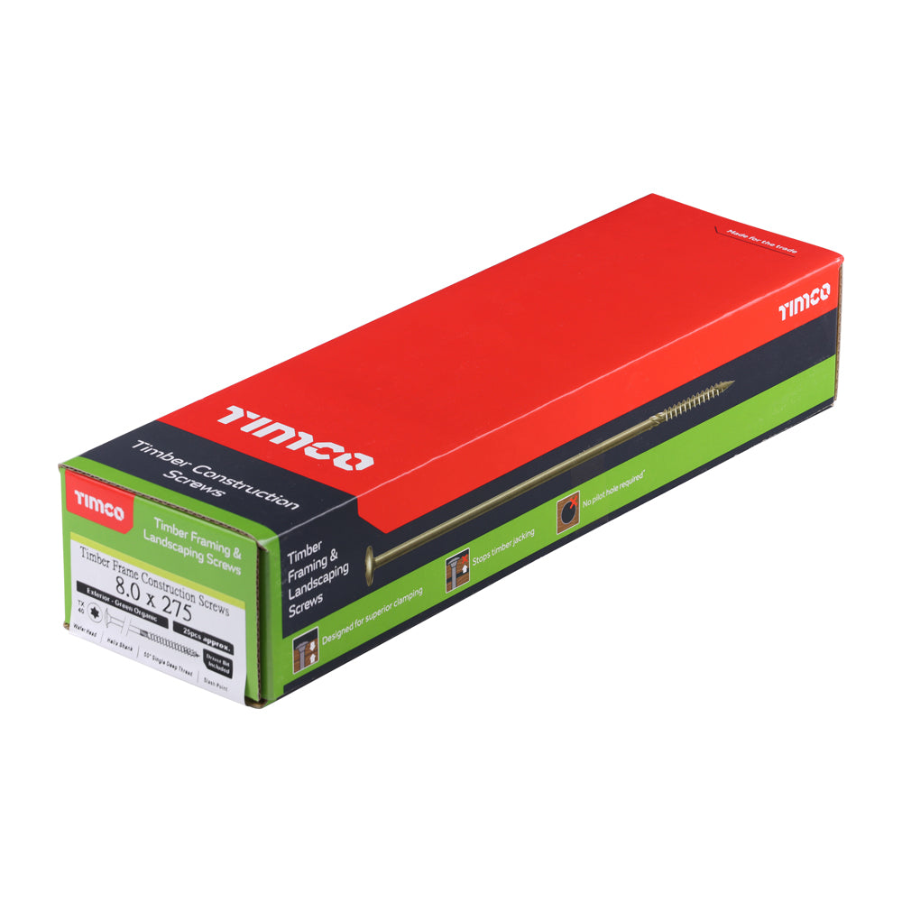 TIMCO Wafer Head Exterior Green Timber Screws - 8.0 x 275 - Image
