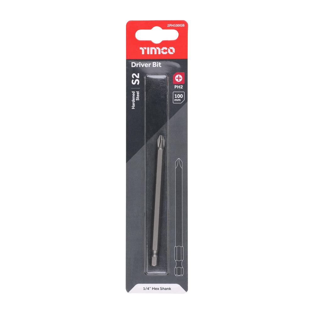TIMCO Phillips Driver Bit S2 Grey - No.2 x 100 - Image