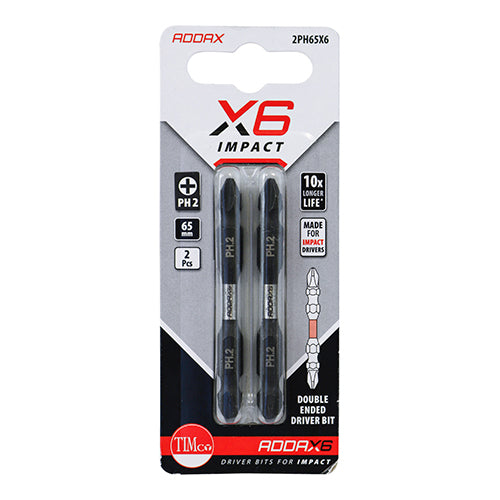 TIMCO X6 Double Ended Phillips Bit - No.2 x 65 - Image